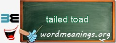 WordMeaning blackboard for tailed toad